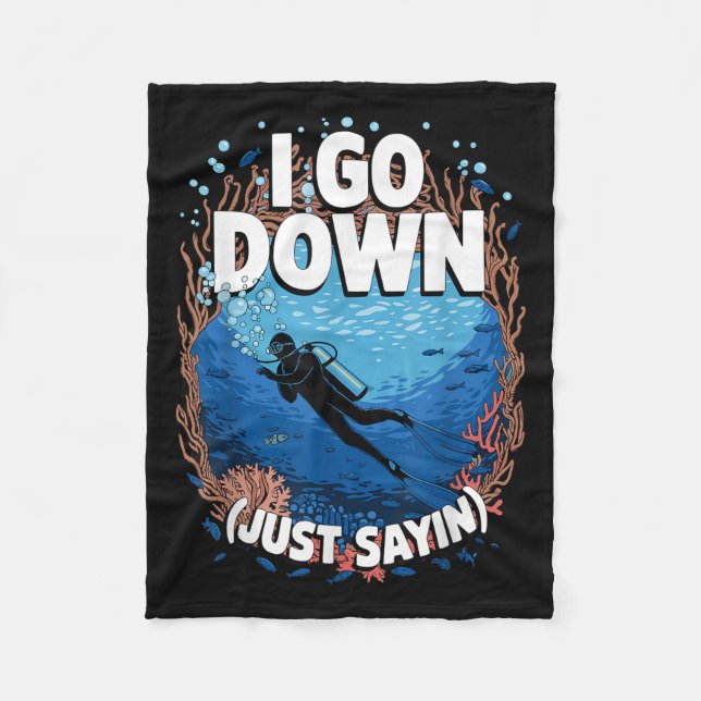 Cool Scuba Diving Art For Men Dad Father Ocean Scu Fleece Blanket (Front)