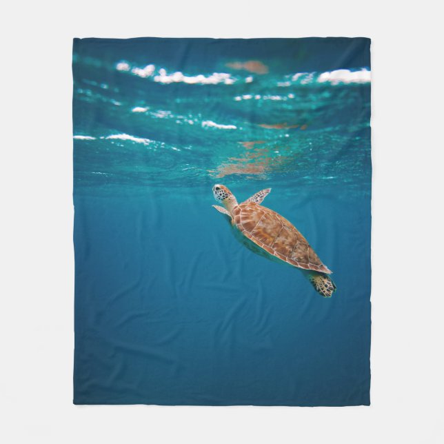 Cool Sea Animals Fleece Blanket (Front)
