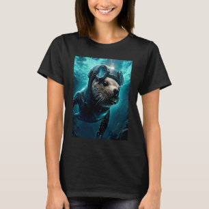 Cool Sea Otter Costume Scuba Diving Otter 1 T-Shirt