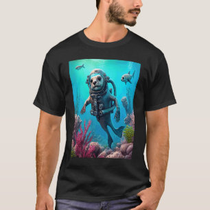 Cool Sea Otter Costume Scuba Diving Otter 3 T-Shirt