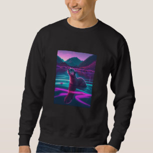 Cool Sea Otter Synthwave Wandering Otter  2 Sweatshirt