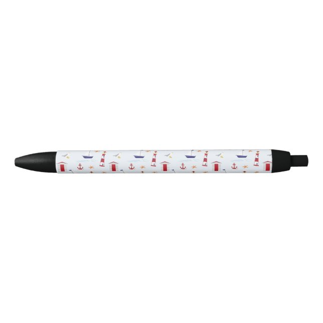 Cool Sea Symbols Black Ink Pen (Front)