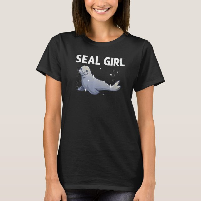 Cool Seal For Girls Kid Sea Lion Animal  Harp Seal T-Shirt (Front)