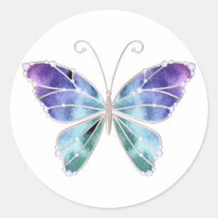 Cool Shades Rainbow Wings Butterfly Classic Round Sticker