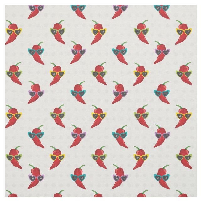 Cool Shades Red Chile Pattern Fabric (Swatch)