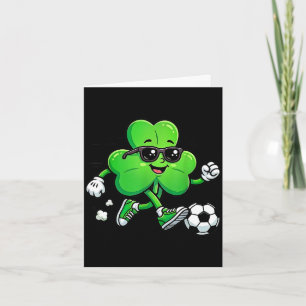 Cool shamrock soccer player st patricks day irish card