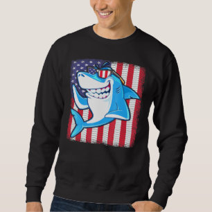 Cool Shark American Us Flag Fishing Fish Nature Ou Sweatshirt