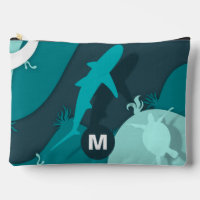 Cool Shark and Turtle Abstract Art Monogram