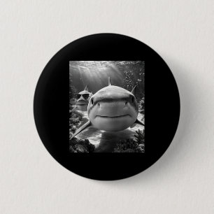 Cool Shark Animal Selfie  6 Cm Round Badge