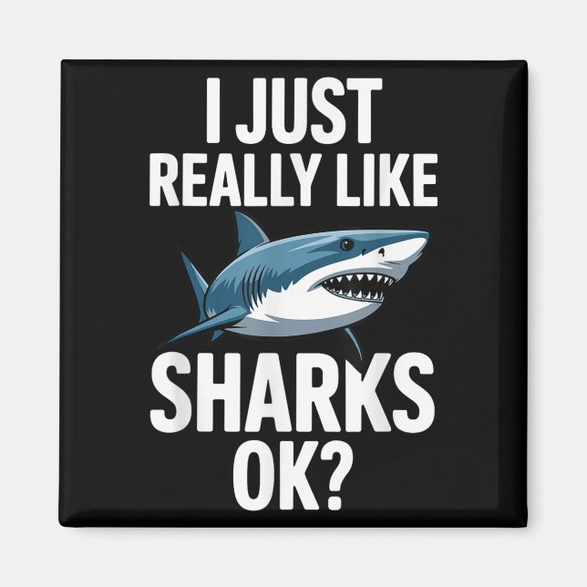 Cool Shark Art For Men Women Great White Hammerhea Magnet (Front)