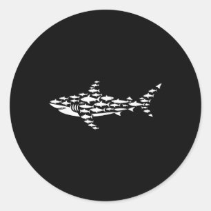 Cool Shark Art For Men Women Kids Boys Girls Shark Classic Round Sticker