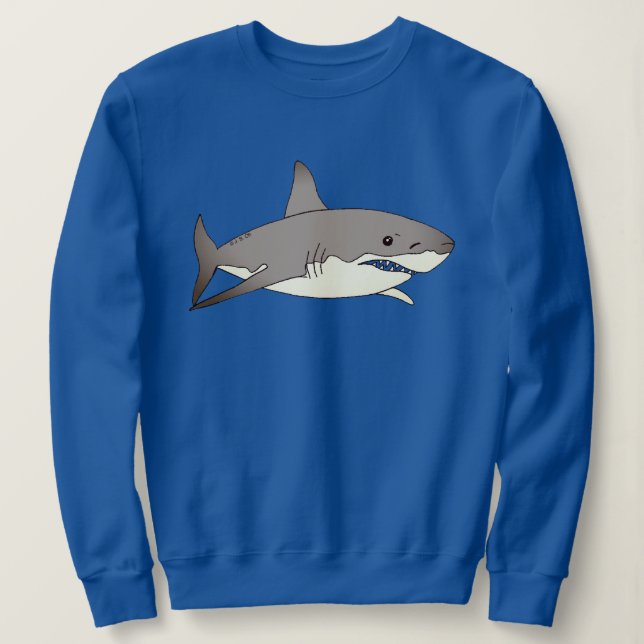 Cool Shark Cartoon Illustration   Sweatshirt (Design Front)