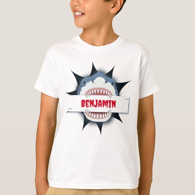 Cool Shark Cartoon T-Shirt (Front)