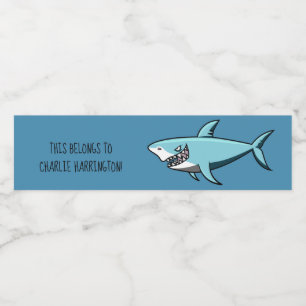 Cool Shark custom text bottle labels