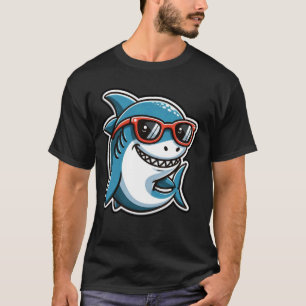 Cool Shark in Sunglasses 70s 80s 90s Funny Shark T-Shirt