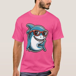 Cool Shark in Sunglasses 70s 80s 90s Funny Shark T-Shirt