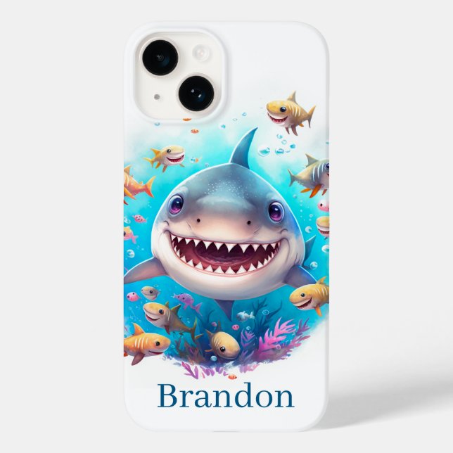 cool shark lovers add name Case-Mate iPhone case (Back)