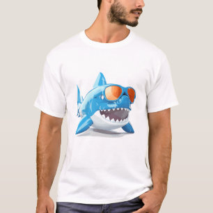 Cool Shark On Vacation Cute Adorable Fun Discovery T-Shirt