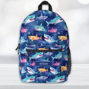 Cool Shark pattern Print  Printed Backpack