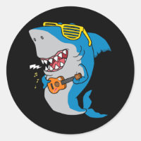 Cool shark playing guitar