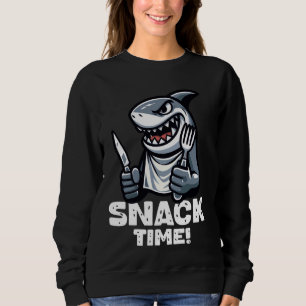 Cool Shark Snack Time Beach Funny Shark Sweatshirt