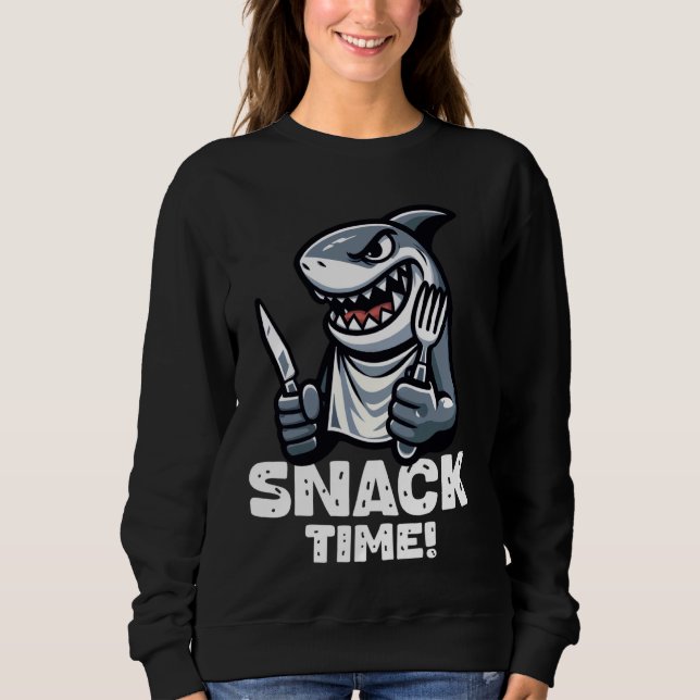 Cool Shark Snack Time Beach Funny Shark Sweatshirt (Front)