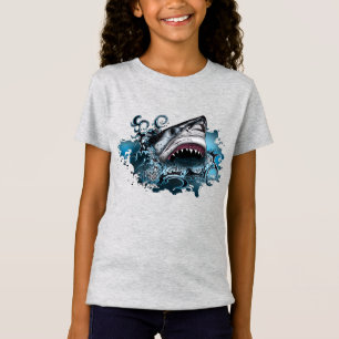 Cool Shark Splash Ocean Adventure Graphic Design T-Shirt