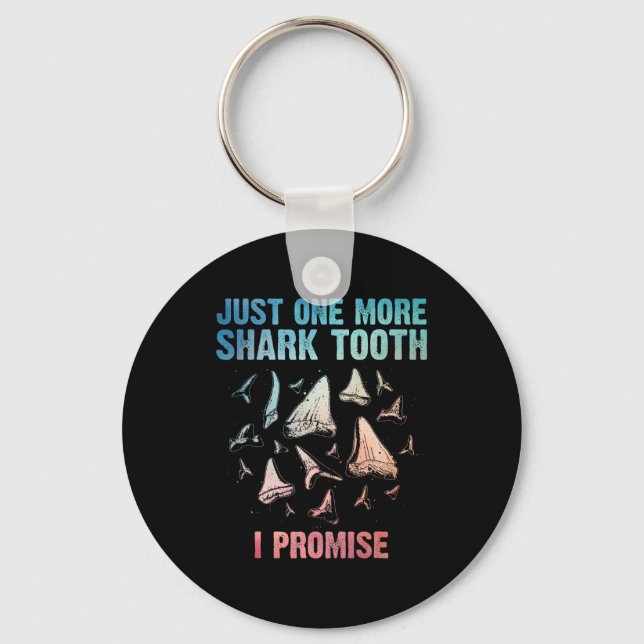 Cool Shark Teeth Art For Men Women Megalodon Tooth Key Ring (Front)