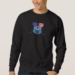 Cool Shark Wearing Usa Flag Sunglasses Us America Sweatshirt