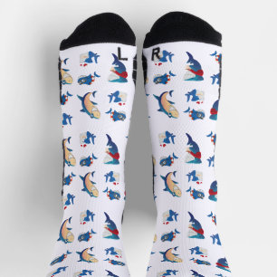 Cool Sharks Splash Custom Designed Socks