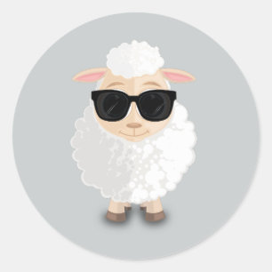 Cool Sheep Classic Round Sticker
