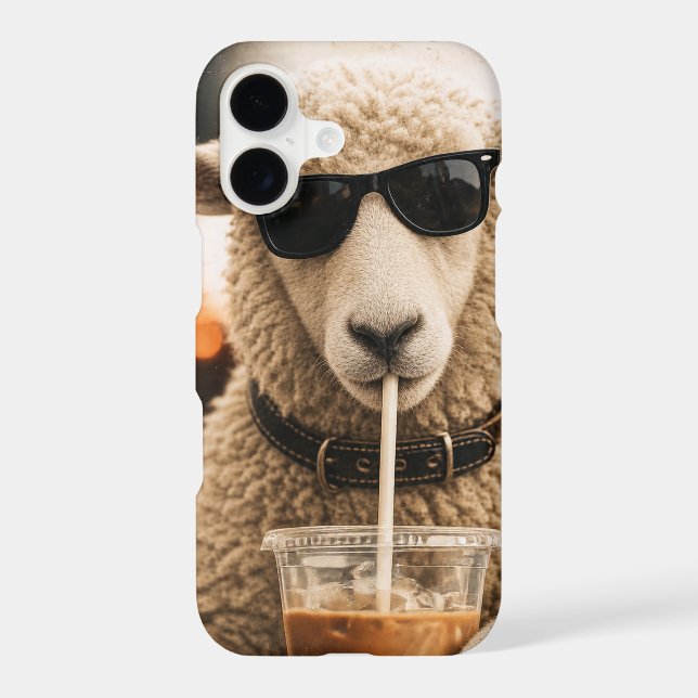Cool Sheep Drinking Iced Coffee (Back)