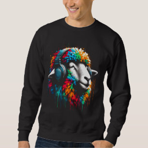 Cool Sheep Headphone Music Art Christmas Birthday Sweatshirt