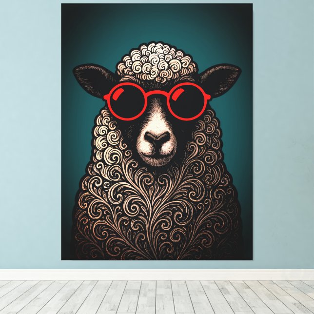 Cool Sheep Wall Art (Insitu(Wood Floor))