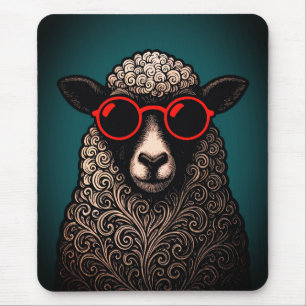 Cool Sheep Wall Art Mouse Pad