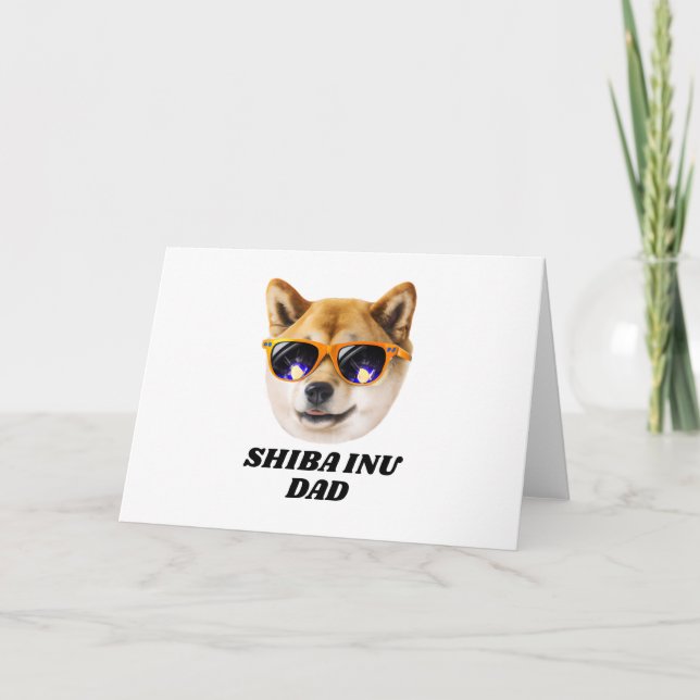 Cool Shiba Inu Dad Wearing Glasses Father's Day Card (Front)