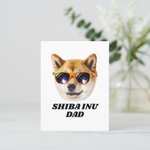 Cool Shiba Inu Dad Wearing Glasses Father's Day Postcard