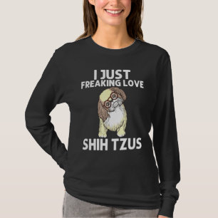 Cool Shih Tzu Art For Men Women Puppy Pet Dog Brow T-Shirt