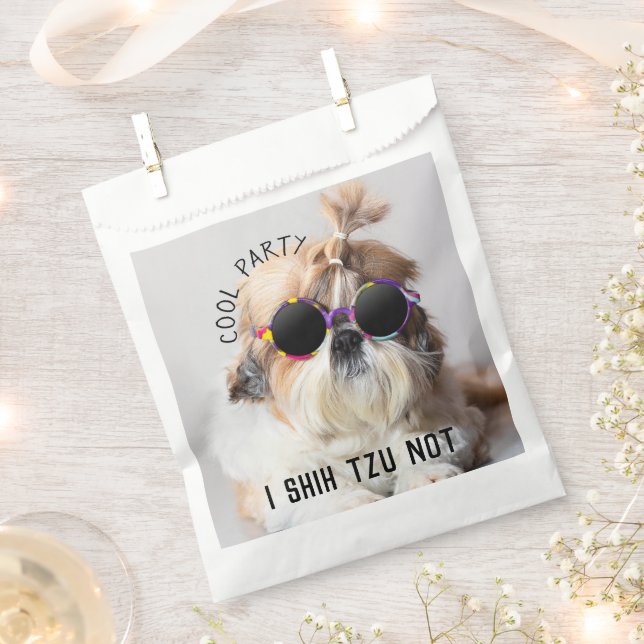 Cool Shih Tzu Not fun cute Sunglasses party Favour Bags (Clipped)