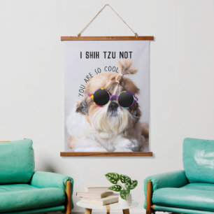 Cool Shih Tzu Not fun cute Sunglasses Photo Hanging Tapestry