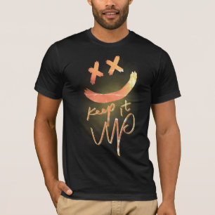 Cool Shining Gold Keep it Up Funny Smile Emoji T-Shirt