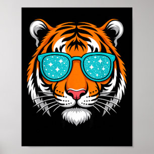Cool Shirts For Boys Kids, Funny Tiger Sungles  Poster