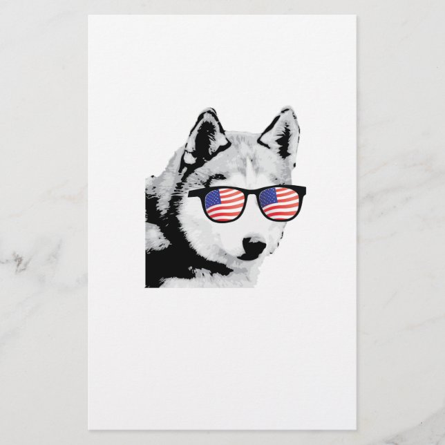 Cool Siberian Husky Dog Stationery (Front)