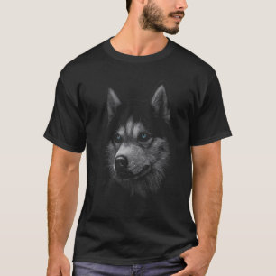 Cool Siberian Husky Face For Men Women Boys Girls T-Shirt