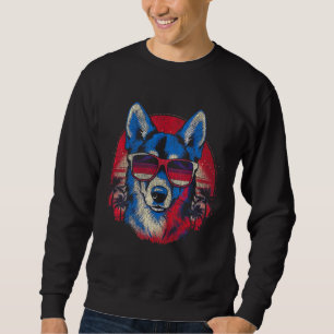 Cool Siberian Husky Wearing Sunglasses Vintage Sty Sweatshirt