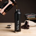 Cool Signature Trendy Stylish Custom Name Water Bottle<br><div class="desc">Quench your thirst with our Cool Signature water bottle! ⚫⚪️ Trendy black & white design,  personalised with your own text. Sip in style! 💧 #CoolSignature #CustomName</div>