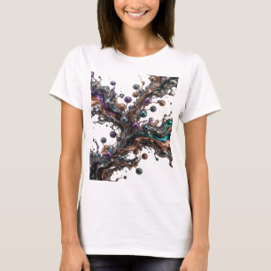Cool Silver ABSTRACT ART Fashion Print T-Shirt