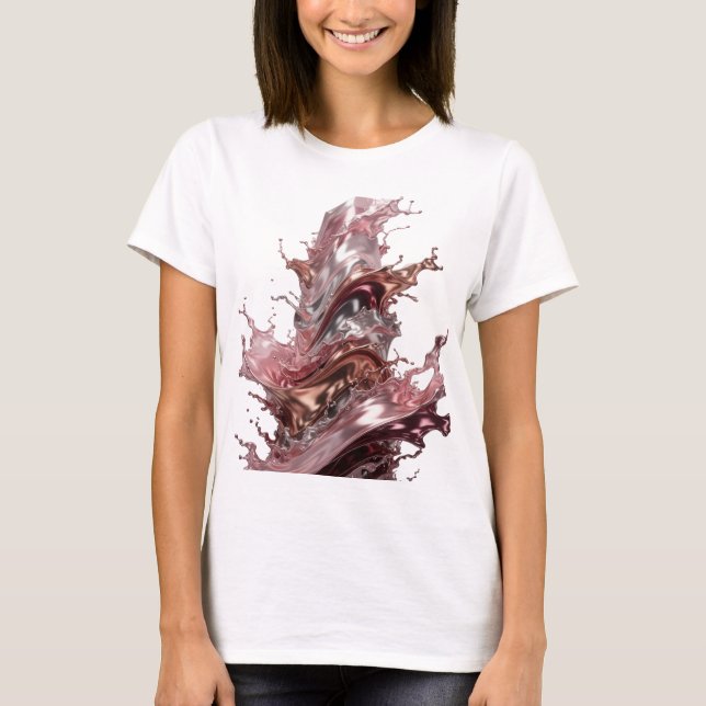 Cool Silver ABSTRACT ART Statement Tee (Front)