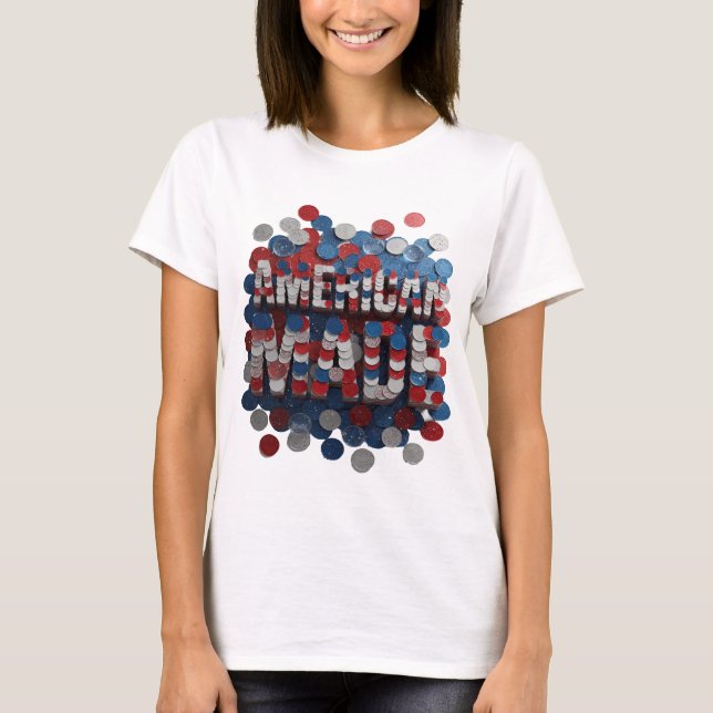 Cool Silver AMERICAN MADE Graphic Design T-Shirt (Front)