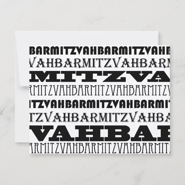 Cool Silver Bar Mitzvah Invitation RSVP (Front)